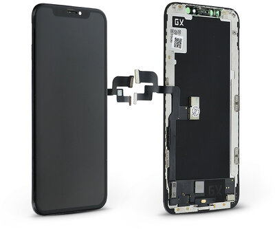 LCD kijelző érintőpanellel - Apple iPhone XS - GX HQ Hard OLED kiváló minőségű, utángyártott - fekete