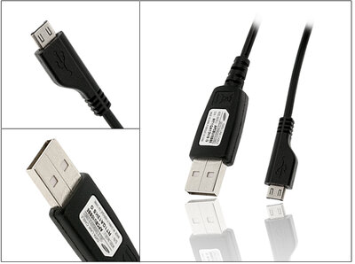 Samsung gyári micro USB adat- és töltőkábel - ECC1DU2BBE (csomagolás nélküli) 80 cm-es kábellel