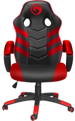 Marvo Gamer szék - CH-302 RD (állítható dőlés/magasság; fix kartámasz; PU; max.150kg-ig, fekete-piros)