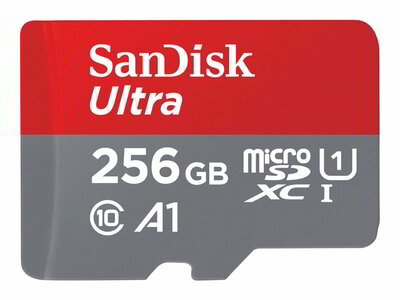 SANDISK Ultra 256GB microSDXC 120MB/s A1 Class 10 UHS-I + SD Adapter