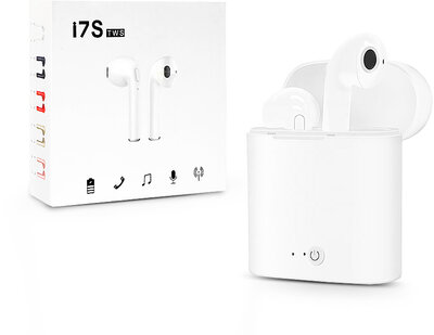 TWS Bluetooth sztereó headset v5.0 + töltőtok - TWS i7S True Wireless Earphones - white