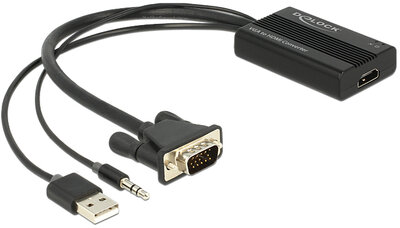 Delock VGA–HDMI adapter audió funkcióval