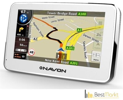 Navon N490 plus 4,3" iGO8 Magyarország fehér GPS