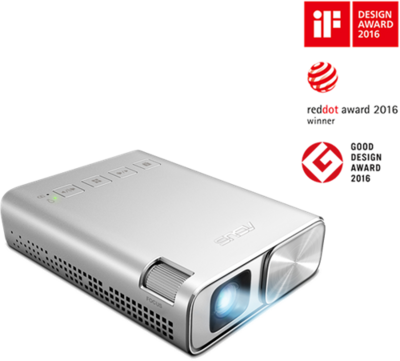 ASUS LED Projektor E1, 854x480 (WVGA), 150 Lumen, 600:1, HDMI, Hordozható, 6000mAh akku, FullHD-képes