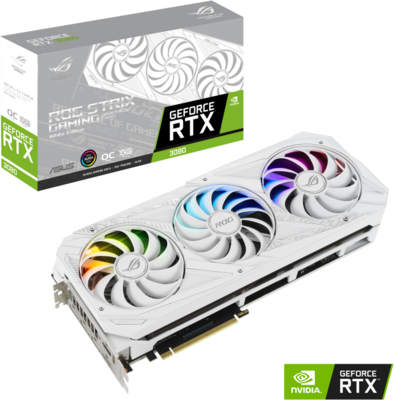 Asus GeForce RTX 3080 LHR 10GB GDDR6X ROG STRIX OC WHITE 2xHDMI 3xDP - ROG-STRIX-RTX3080-O10G-WHITE