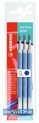 Stabilo Gel Exxx 3db-os kék tollbetét