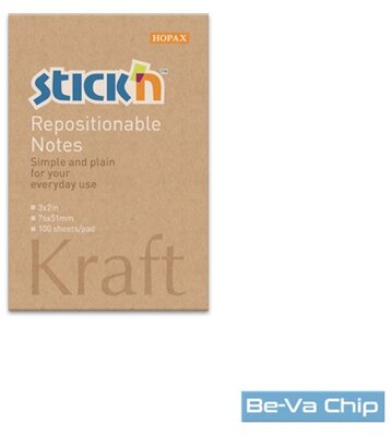 StickN KraftNotes 76x51mm 100lap öntapadós natúr jegyzettömb