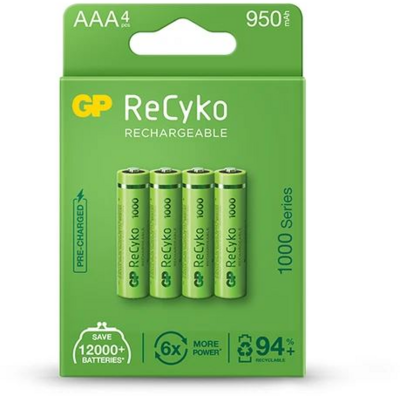 GP ReCyko 1000 Series AAA (HR03) 950mAh akku (4db/csomag) (B21114)