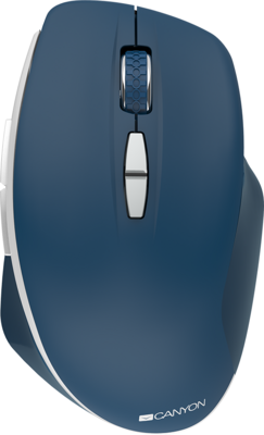 Canyon CNS-CMSW21BL 2.4 GHz Wireless mouse ,with 7 buttons, DPI 800/1200/1600, Battery: AAA*2pcs,Blue,72*117*41mm, 0.075kg
