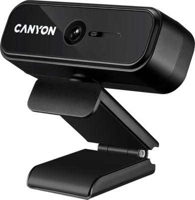 CANYON CNE-HWC2N C2N 1080P full HD 2.0Mega fixed focus webcam with USB2.0 connector, 360 degree rotary view scope, built in MIC, Resolution 1920*1080, viewing angle 88°, cable length 1.5m, 90*60*55mm, 0.095kg, Black