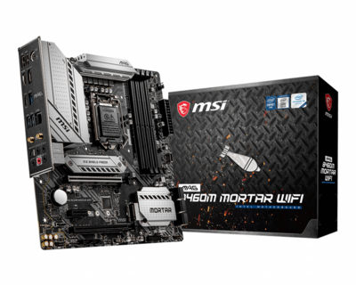 MSI B460 s1200 MAG B460M MORTAR WIFI 4xDDR4 6xSATA3 2xM.2 3xPCI-E 2.5Gbit LAN WiFi6 AX200 +BT5.1 mATX