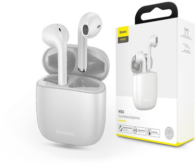 Baseus TWS Bluetooth sztereó headset v5.0 + töltőtok - Baseus W04 True Wireless Earphones with Charging Case - fehér