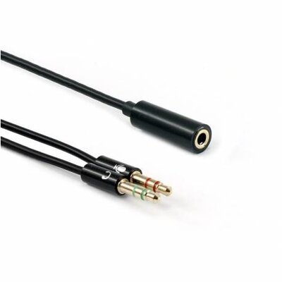 Sbox SX-535926 3,5mm jack-F / 2x 3,5mm jack-M - fekete