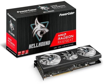 PowerColor AMD Radeon RX 6700XT 12GB GDDR6 Hellhound HDMI 3xDP - AXRX 6700XT 12GBD6-3DHL