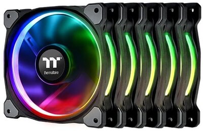 Thermaltake Riing Plus 14 RGB Radiator Fan TT Premium Edition 5 Pack/Fan/14025/PWM 500~1400rpm/LED software control