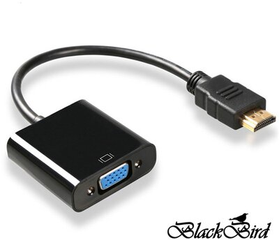 BLACKBIRD Átalakító HDMI-A male to VGA female, Fekete
