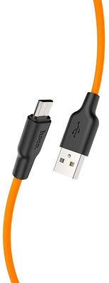 HOCO X21 Szilikon töltokábel Micro USB 1m, narancssárga