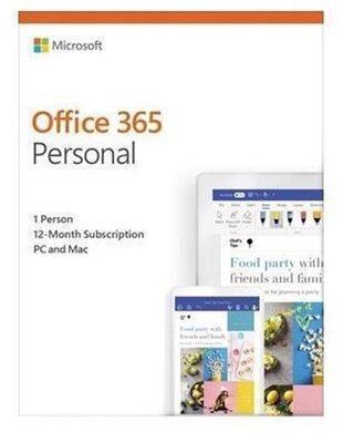 MS Office Microsoft 365 Personal P6 Mac/Win English EuroZone Subscr 1YR Medialess