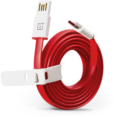 USB - USB Type-C gyári adat- és töltőkábel 100 cm-es vezetékkel - OnePlus Fast Charge D401 Flat - red (ECO csomagolás)