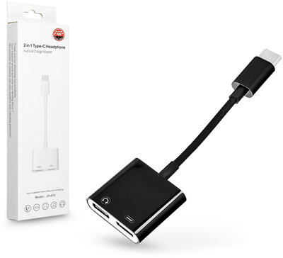 USB Type-C - 2x USB Type-C adapter egyidőben történő töltéshez és zenehallgatáshoz - fekete 