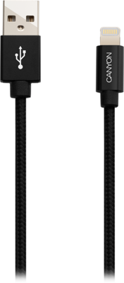 Canyon CNS-MFIC3B Charge & Sync MFI braided cable with metalic shell, USB to lightning, certified by Apple