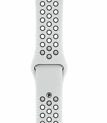 Apple Watch 44mm Nike Band:Pure Platinum/Black Nike Sport Band - S/M & M/L