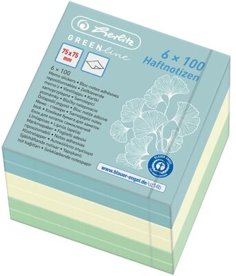 Herlitz GREENline 75x75mm 600lap öntapadós jegyzet