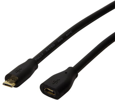 Logilink USB 2.0 Cable, Micro BM to Micro BF, 0.5m