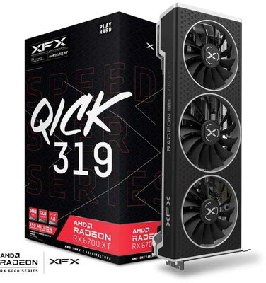 XFX AMD Radeon RX 6700XT 12GB GDDR6 SPEEDSTER QICK 319 BLACK HDMI 3xDP - RX-67XTYPBDP