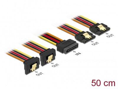 Delock Átalakító Kábel - 60152 (4 x SATA HDD > SATA tűs apa, 50cm)
