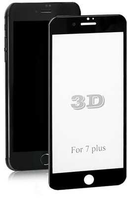 Qoltec Premium 51416 iPhone 7 Plus 3D Edzett üvegfólia kijelzővédő - Átlátszó/Fekete