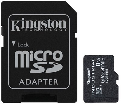 Kingston 8GB MicroSDHC Industrial C10 A1 pSLC + Adapter