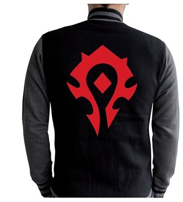 World of Warcraft "Horde" fekete/sötét szürke pulóver, XL méret