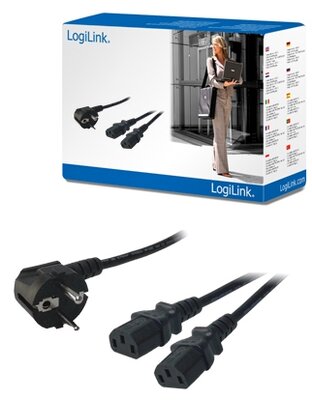 LogiLink Y-tápkábel-C13 apa - IEC13 anya