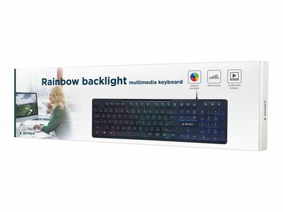 GEMBIRD KB-UML-02 keyboard Backlight US fekete