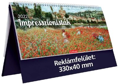 Kalendart 2022-es T054 impresszion álló kék asztali naptár