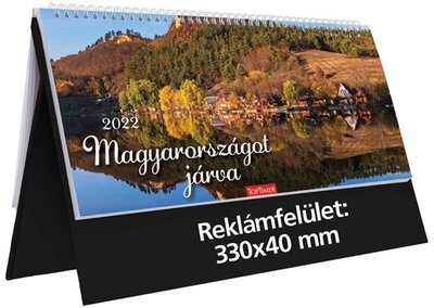 Kalendart 2022-es T056-003 Magyarországot járva álló fekete asztali naptár