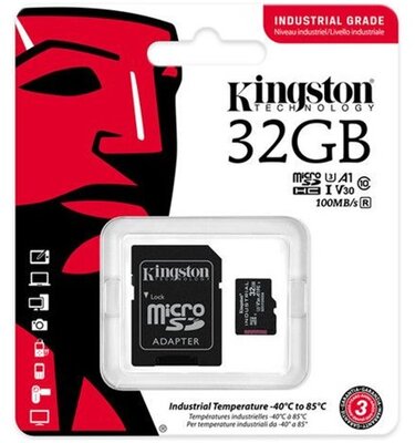 Kingston 32GB Industrial Temperature pSLC Class 10 UHS-1 microSDXC memóriakártya