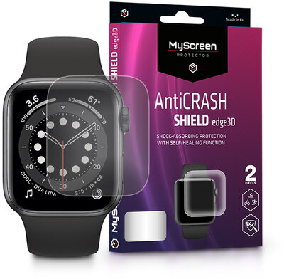 Apple Watch Series 6/SE (44 mm) ütésálló képernyővédő fólia - MyScreen Protector AntiCrash Shield Edge3D - 2 db/csomag - transparent