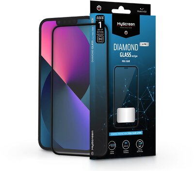 Apple iPhone 13/13 Pro edzett üveg képernyővédő fólia - MyScreen Protector Diamond Glass Lite Edge Full Glue - black