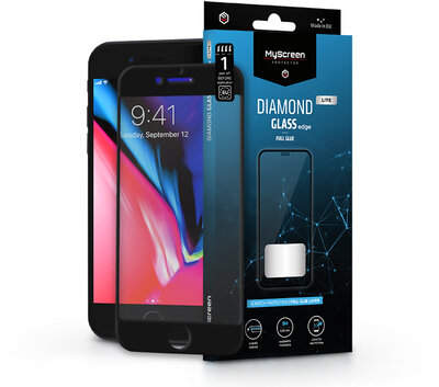 Apple iPhone 7/iPhone 8/SE 2020 edzett üveg képernyővédő fólia - MyScreen Protector Diamond Glass Lite Edge Full Glue - black