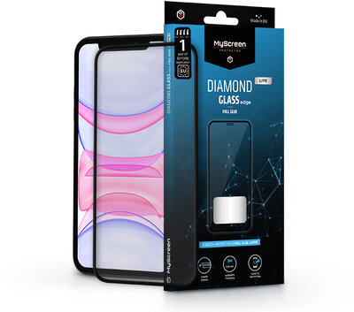 Apple iPhone XR/iPhone 11 edzett üveg képernyővédő fólia - MyScreen Protector Diamond Glass Lite Edge Full Glue - black