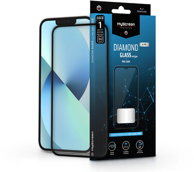 Apple iPhone 13 Mini edzett üveg képernyővédő fólia - MyScreen Protector Diamond Glass Lite Edge Full Glue - black