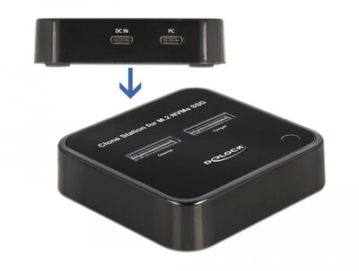 Delock M.2 dokkoló állomás 2 db. M.2 NVMe PCIe SSD-hez klón funkcióval