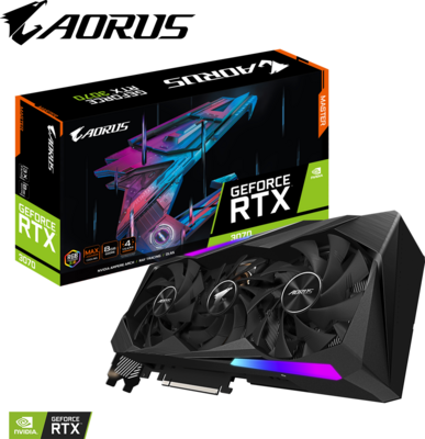 Gigabyte GeForce RTX 3070 8GB GDDR6 OC AORUS MASTER 8G LHR 3xHDMI 3xDP - GV-N3070AORUS M-8GD 2.0