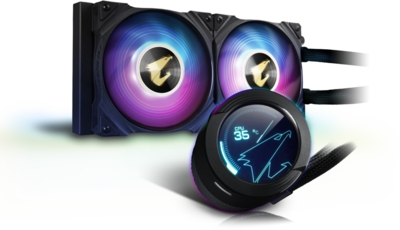 Gigabyte AORUS WATERFORCE X 240 All-in-one Liquid Cooler with Circular LCD Display RGB Fusion 2.0 Triple 120mm ARGB