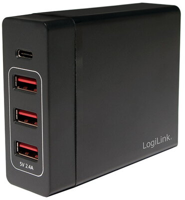 Logilink Table Charger, 3x USB AF + 1xUSB-C F, 72W