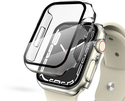 Apple Watch 7 (41 mm) védőtok beépített edzett üveggel - DEFENSE 360 - clear (ECO csomagolás)
