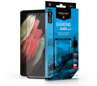 Samsung G998F Galaxy S21 Ultra edzett üveg képernyővédő fólia ívelt kijelzőhöz - MyScreen Protector Diamond Glass Edge3D - black