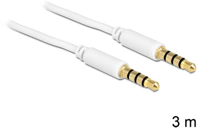 Delock sztereó kábel 3.5 mm 4 pin csatlakozó > csatlakozó, 3 m